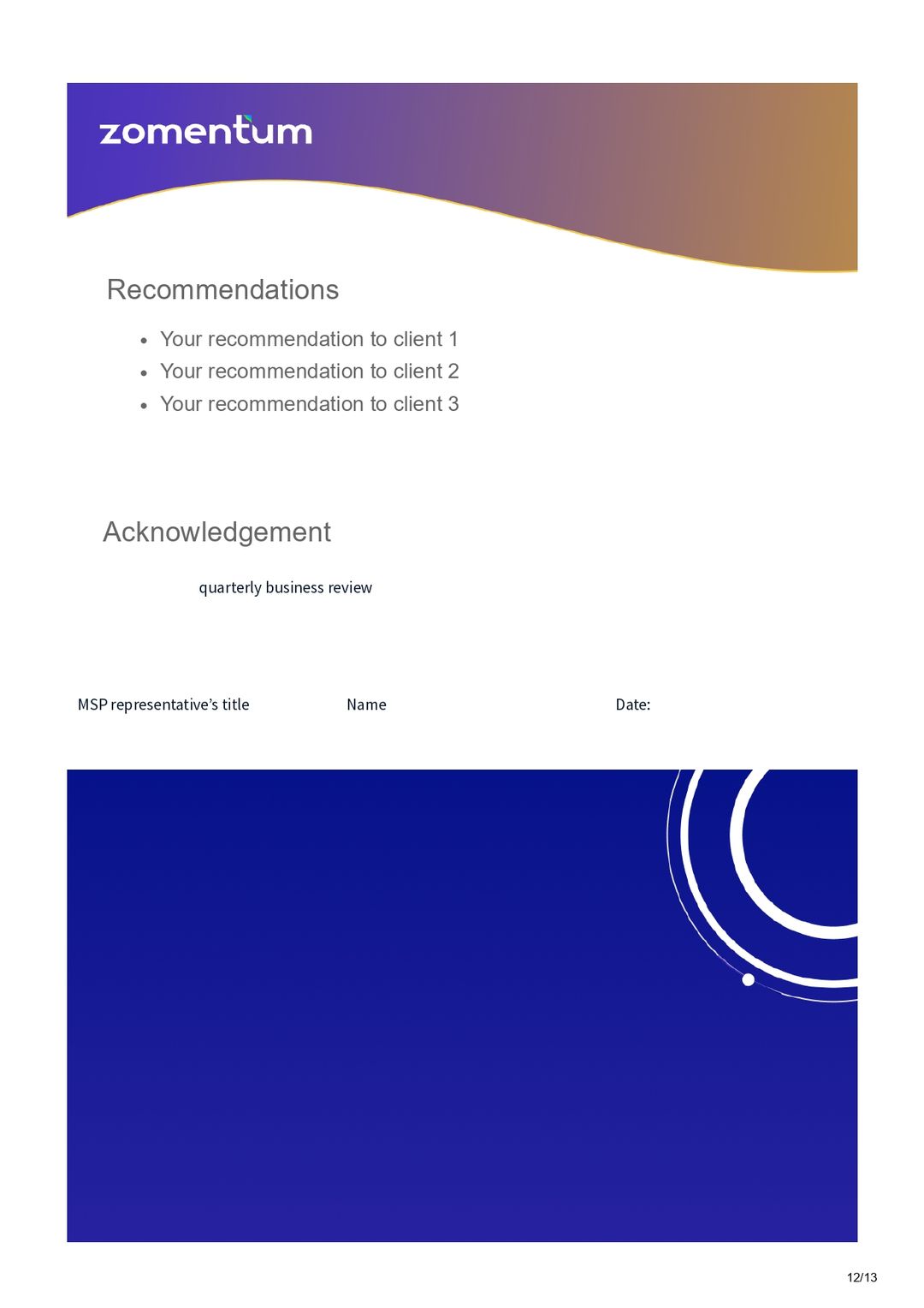 QBR Template (Free Sample) Quarterly Business Review
